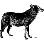 Yksinäinen susi vektori kuva